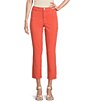 Color:Coral - Image 1 - Stretch Straight Leg Ankle Pants