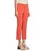Color:Coral - Image 3 - Stretch Straight Leg Ankle Pants
