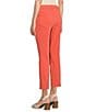 Color:Coral - Image 4 - Stretch Straight Leg Ankle Pants