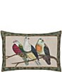 Color:Multi - Image 1 - Handpainted Three Bird 12x18#double; Throw Pillow