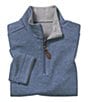 Color:Blue/Light Gray - Image 1 - Little/Big Boys 4-16 Long Sleeve Reversible Solid Quarter Zip Pullover