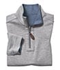 Color:Blue/Light Gray - Image 2 - Little/Big Boys 4-16 Long Sleeve Reversible Solid Quarter Zip Pullover
