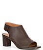 Color:Dark Brown - Image 1 - Evelyn Leather Open Toe Shooties