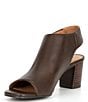 Color:Dark Brown - Image 4 - Evelyn Leather Open Toe Shooties