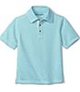 Color:Turquoise - Image 1 - Little/Big Boys 4-16 Vintage Style Polo Shirt
