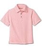 Color:Pink - Image 1 - Little/Big Boys 4-16 Vintage Style Polo Shirt