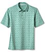 Color:Green - Image 2 - XC4 Performance Stretch Tonal Print Short Sleeve Polo Shirt