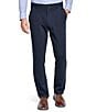 Color:Navy - Image 1 - XCFlex Performance Stretch Flat-Front Solid Knit Heathered Pants