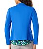 Color:Light Sapphire - Image 2 - Compression Faux Double Breasted Blazer Jacket