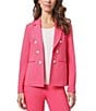 Color:Fresh Guava - Image 1 - Compression Faux Double Breasted Blazer Jacket