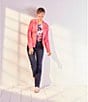 Color:Fresh Guava - Image 3 - Compression Faux Double Breasted Blazer Jacket