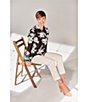 Color:Jones Black/Kelly Multi - Image 5 - Floral Satin Twill Stand Collar Long Sleeve Shirt