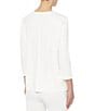 Color:NYC White - Image 2 - Front Seam 3/4 Dolman Sleeve Crew Neck Top