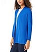 Color:Light Sapphire - Image 1 - Open Front Long Sleeve Sweater Cardigan