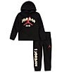 Color:023 Black - Image 2 - Baby Boys 2T -7 Long Sleeve Lil Champ Jordan Pullover Hoodie and Jogger Pants Set