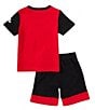 Color:Red/Black - Image 2 - Little Boys 2T-4T Short Sleeve Stripe Shirt And Shorts Set