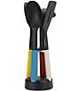 Color:Multi - Image 1 - Elevate Slim 4-Piece Utensil Set with Storage Stand