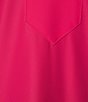 Color:Hibiscus - Image 5 - Kristen Solid Jude Cloth Stretch Knit V-Neck Mandarin Collar Sleeveless Shift Dress