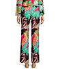 Color:Grand Tropical Fronds Cocoa - Image 2 - Trixie Jude Cloth Knit Grand Tropical Fronds Cocoa Print Wide-Leg Pull-On Coordinating Pant