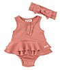 Color:Assorted - Image 1 - Baby Girls Newborn-9 Months Sleeveless Drop-Needle Skirted Knit Bodysuit