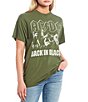 Color:Military Green - Image 1 - ACDC Back In Black Band Graphic T-Shirt