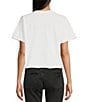 Color:White - Image 2 - Barbie Beach Oversized Cropped Raw Edge T-Shirt