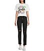 Color:White - Image 3 - Barbie Beach Oversized Cropped Raw Edge T-Shirt