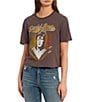 Color:Thunder Grey Brown - Image 1 - David Bowie Cropped Glitter Graphic T-Shirt
