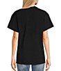 Color:Black - Image 2 - Oversized Short Sleeve Crew Neck Roswell T-Shirt