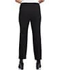 Color:Black - Image 2 - Plus Size Wonder Knit Slim Straight Ankle Pants