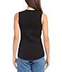 Color:Black - Image 2 - Ribbed Knit Crew Neck Sleeveless Sweater Tank