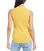 Color:Yellow - Image 2 - Ribbed Knit Crew Neck Sleeveless Sweater Tank