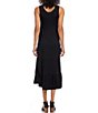 Color:Black - Image 2 - Scoop Neck Sleeveless Tiered Midi Dress
