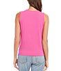 Color:Pink - Image 2 - Surplice V-Neck Sleeveless Layered Drape Front Top