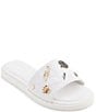Color:Bright White - Image 1 - Carenza Quilted Leather Slide Sandals