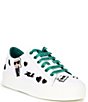 Color:White/Green - Image 1 - Cate Pins Leather Sneakers