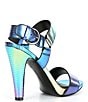 Color:Multi - Image 2 - Cieone Embossed Ankle Strap Buckle Detail Dress Sandals
