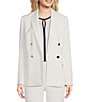 Color:Soft White - Image 1 - Double Breasted Notch Lapel Long Sleeve Blazer Jacket