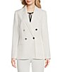 Color:Soft White - Image 4 - Double Breasted Notch Lapel Long Sleeve Blazer Jacket