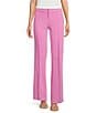 Color:Cyclamen Pink - Image 1 - High Waist Wide Leg Flat Front Pants