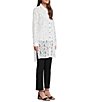 Color:Soft White - Image 3 - Lace Point Collar Long Sleeve Oversized Blouse