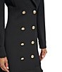 Color:Black - Image 4 - Notch Lapel Collar Long Sleeve Chiffon Flounce Hem Mini Blazer Dress