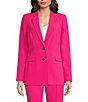 Color:Fuschia - Image 4 - Notch Lapel Long Sleeve Suit Blazer Jacket