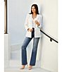 Color:White/Multi - Image 6 - Roadmap Tweed Notch Lapel Long Sleeve Blazer Jacket