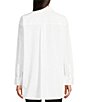 Color:White - Image 2 - Shopping Girl Poplin Long Sleeve Button Front Shirt