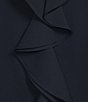 Color:Navy - Image 4 - Short Sleeve Ruffle Front V-Neck Blouse