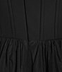 Color:Black - Image 6 - Square Neck Corset Bodice Taffeta Skirt Mini Dress