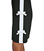 Color:Black/Soft White - Image 4 - Stretch Crepe Square Neck Short Sleeve Side Bow Sheath Dress