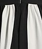Color:Black/Soft White - Image 3 - Stripe Halter Neck Sleeveless Contrast Trim A-Line Midi Dress