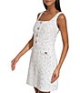 Color:Soft White Multi - Image 3 - Tweed Square Neck Sleeveless Shift Dress